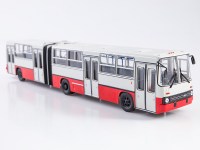 Масштабная модель 1:43 Городской сочлененный автобус Икарус-280.64, Ikarus-280.64, белый, красный низ, Советский Автобус (СОВА)